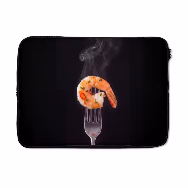 Laptophoes - Eten - Garnaal - Vork — 5
