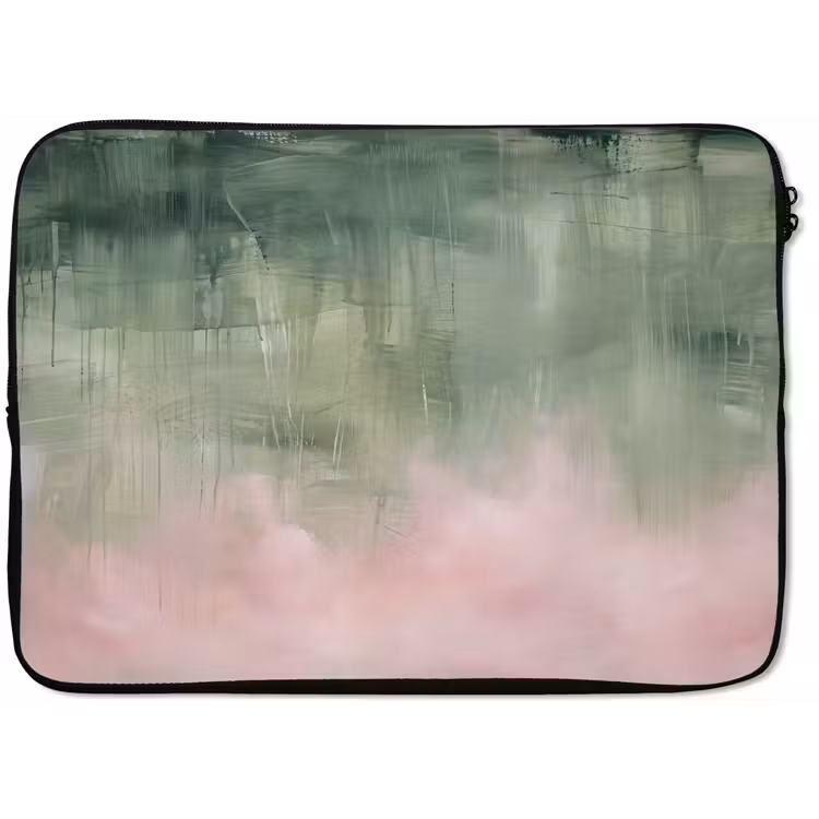Laptophoes - Kunst - Abstract - Modern - Groen - Roze — 1