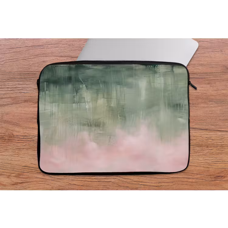 Laptophoes - Kunst - Abstract - Modern - Groen - Roze — 2