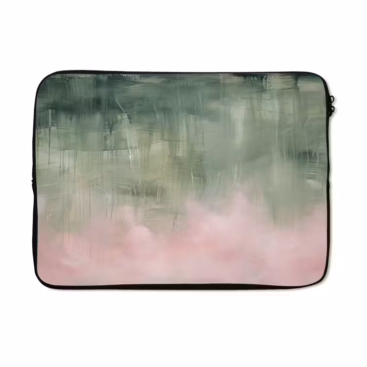 Laptophoes - Kunst - Abstract - Modern - Groen - Roze — 5