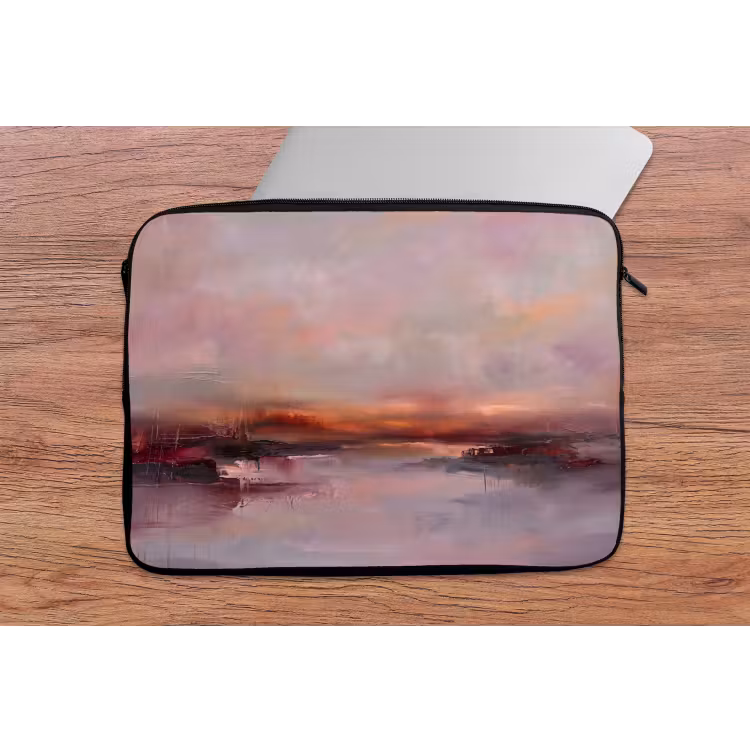 Laptophoes - Landschap - Zonsondergang - Abstract - Modern - Roze — 2
