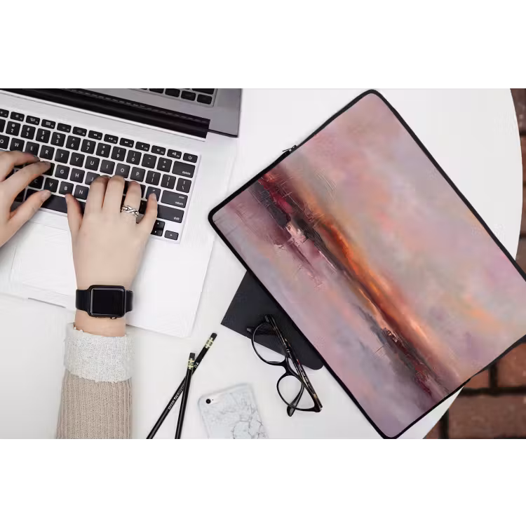 Laptophoes - Landschap - Zonsondergang - Abstract - Modern - Roze — 3