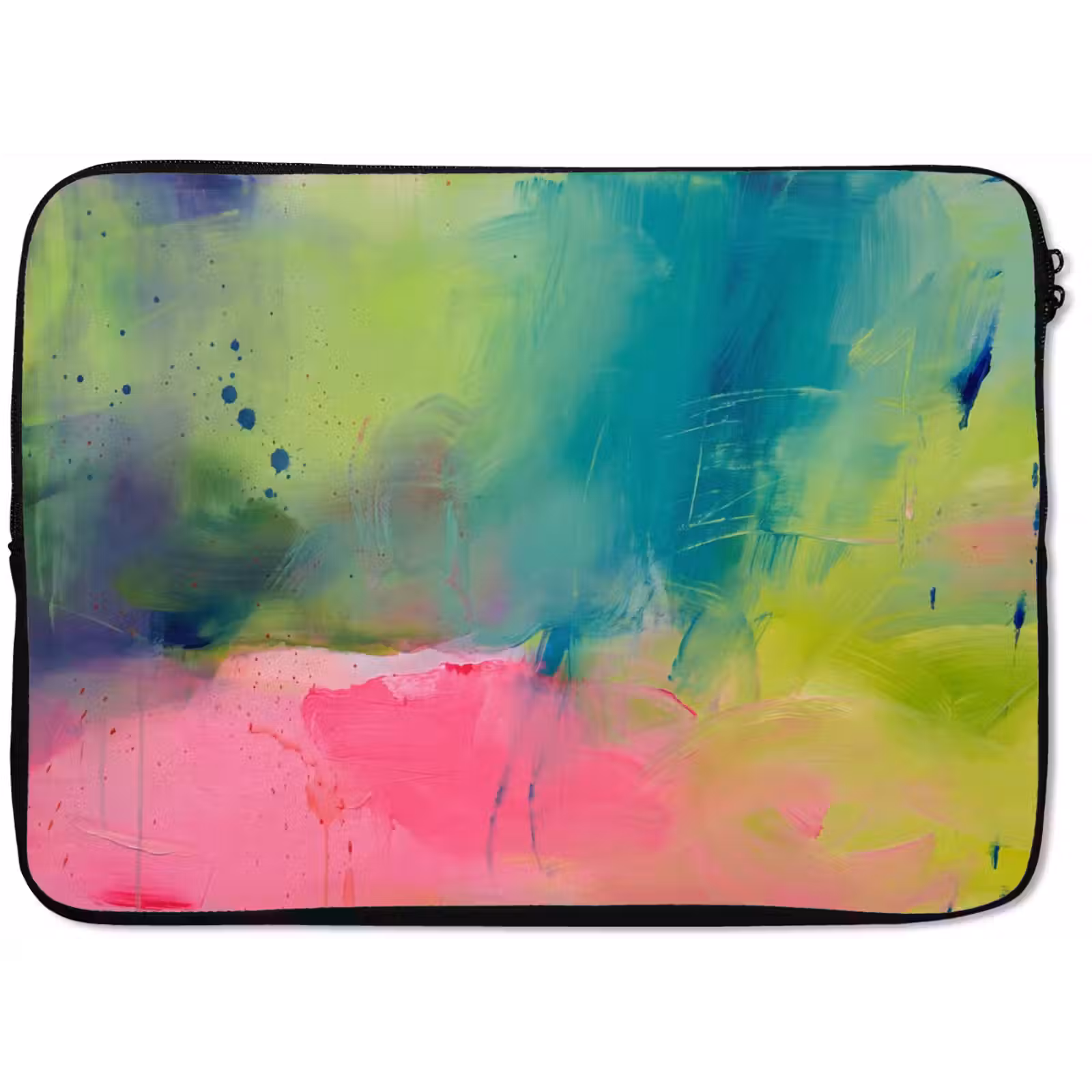 Laptophoes - Abstract - Kleuren - Modern - Groen - Roze — 1