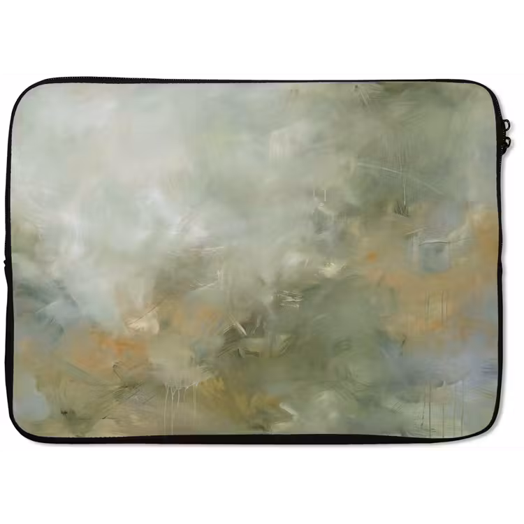Laptophoes - Abstract - Groen - Beige - Modern - Kunst — 1