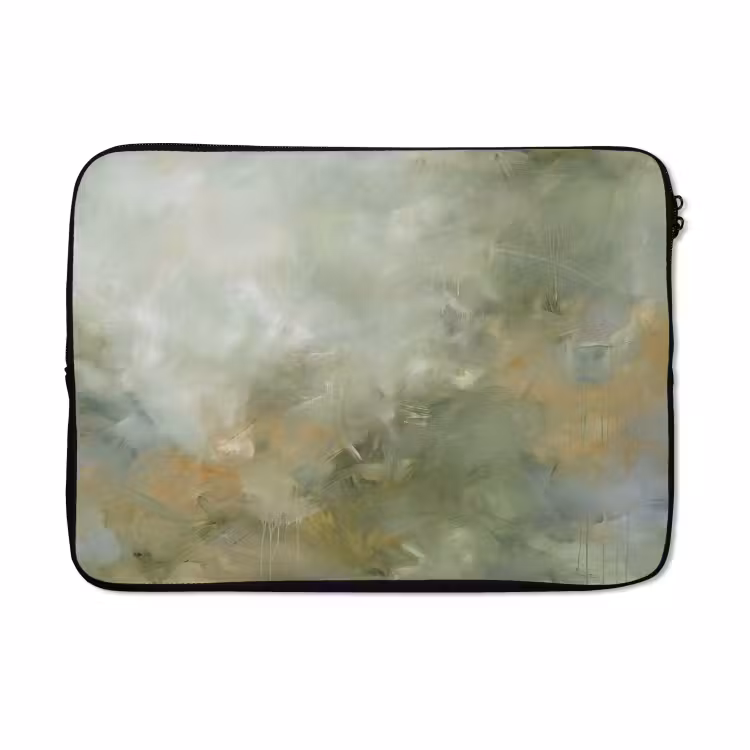 Laptophoes - Abstract - Groen - Beige - Modern - Kunst — 5
