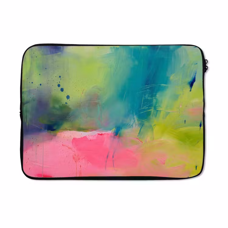 Laptophoes - Abstract - Kleuren - Modern - Groen - Roze — 5