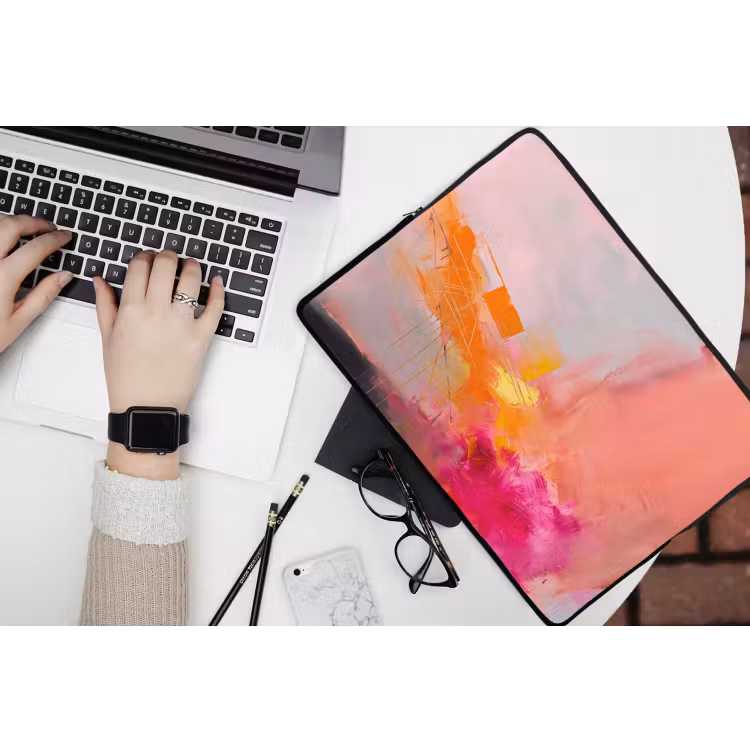 Laptophoes - Abstract - Kleurrijk - Modern - Roze — 3