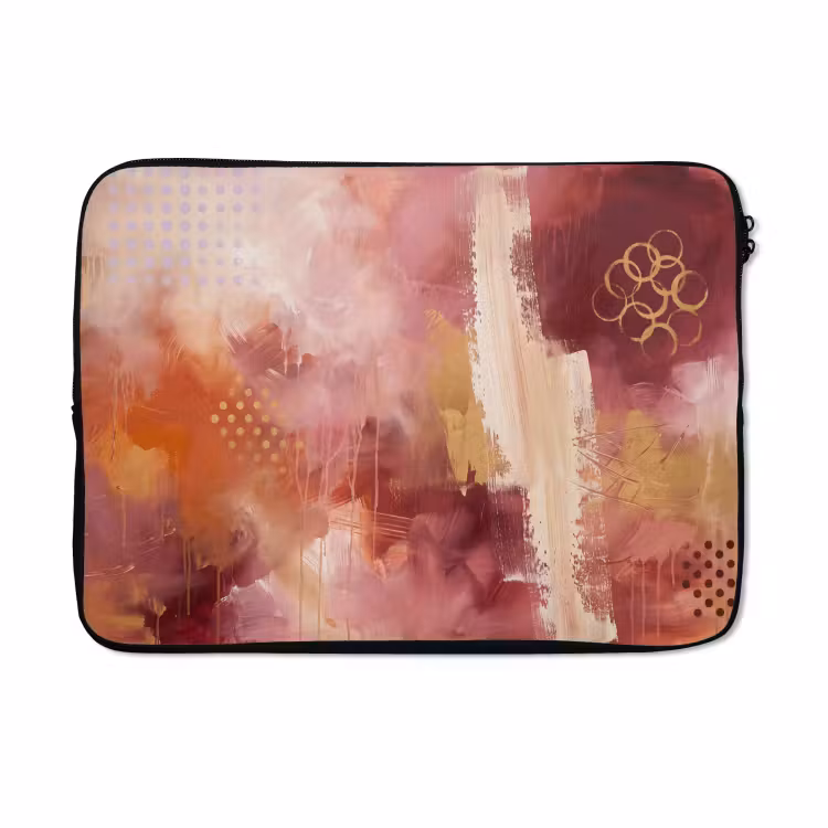 Laptophoes - Abstract - Rood - Goud - Modern - Kunst — 5