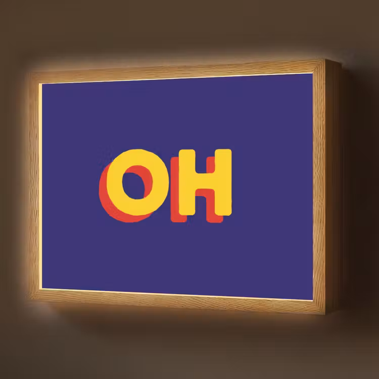 Lightbox - Wandlamp - Blauw - Geel - OH - Schaduw — 1