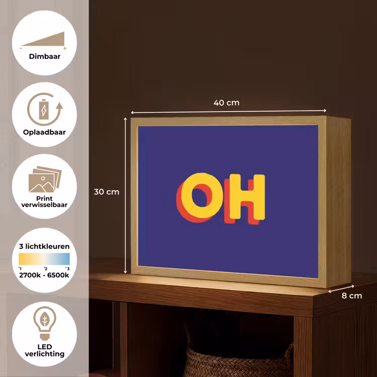 Lightbox - Wandlamp - Blauw - Geel - OH - Schaduw — 10