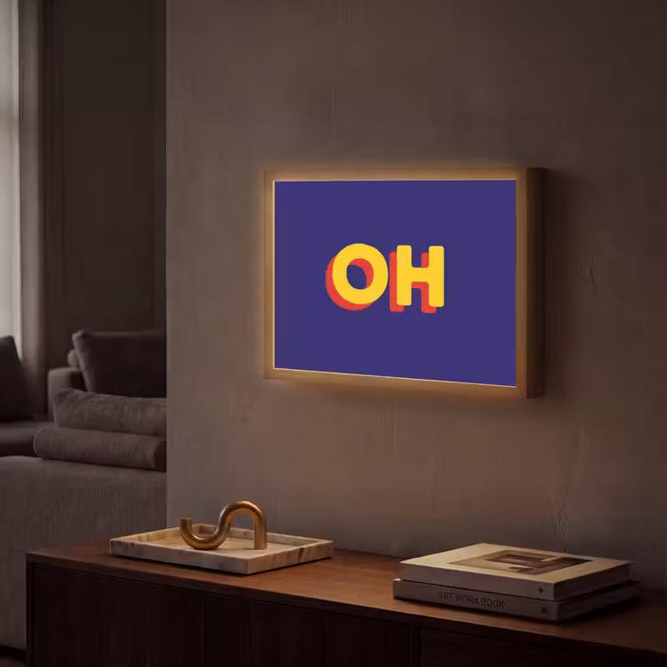 Lightbox - Wandlamp - Blauw - Geel - OH - Schaduw — 2