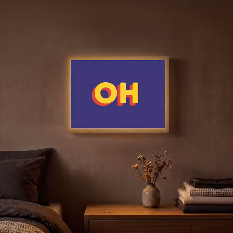 Lightbox - Wandlamp - Blauw - Geel - OH - Schaduw — 3