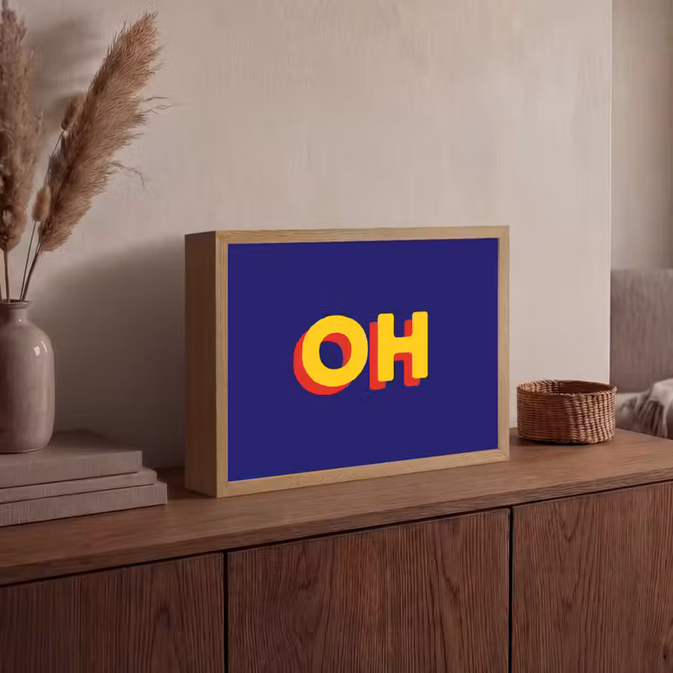 Lightbox - Wandlamp - Blauw - Geel - OH - Schaduw — 4