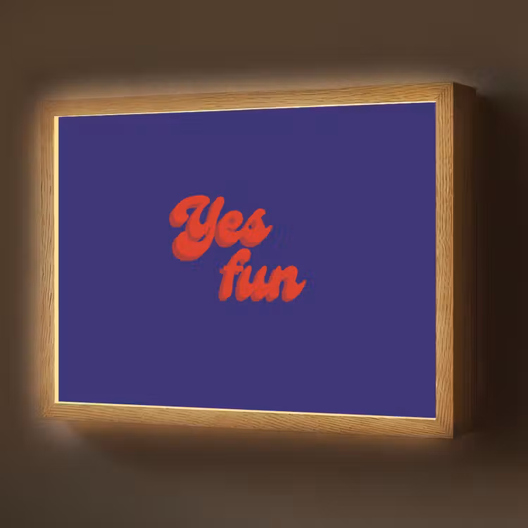 Lightbox - Wandlamp - Blauw - Rood - Yes fun - 3D — 1