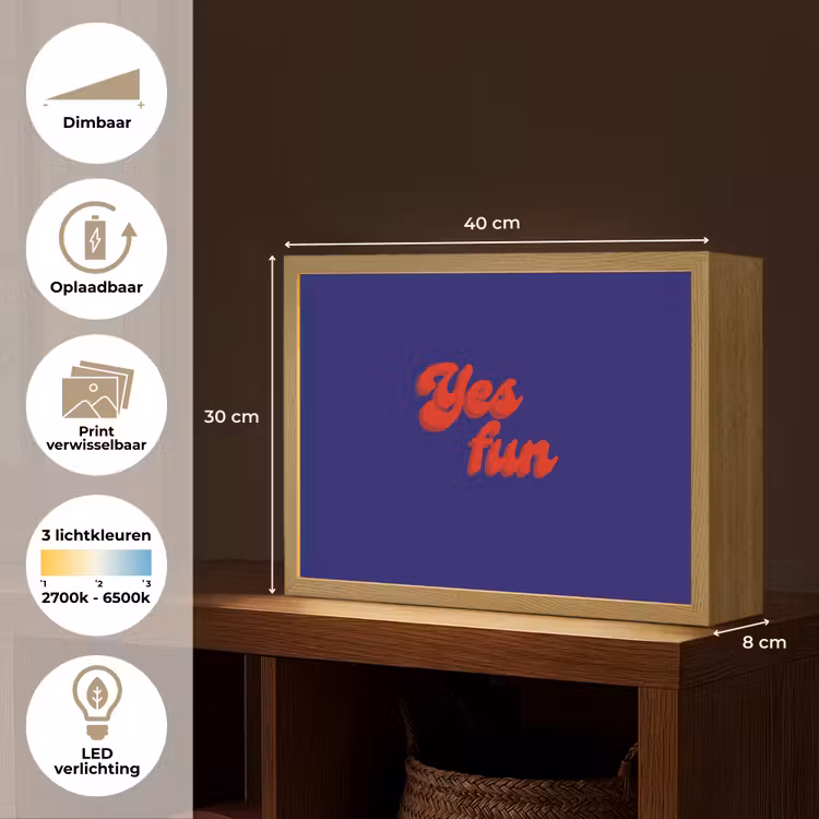 Lightbox - Wandlamp - Blauw - Rood - Yes fun - 3D — 10