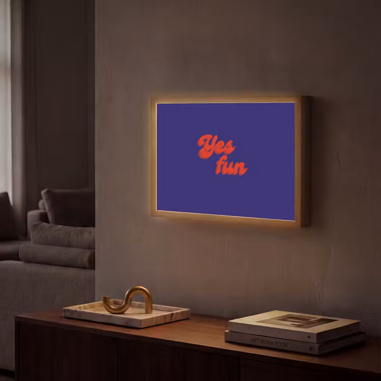 Lightbox - Wandlamp - Blauw - Rood - Yes fun - 3D — 2