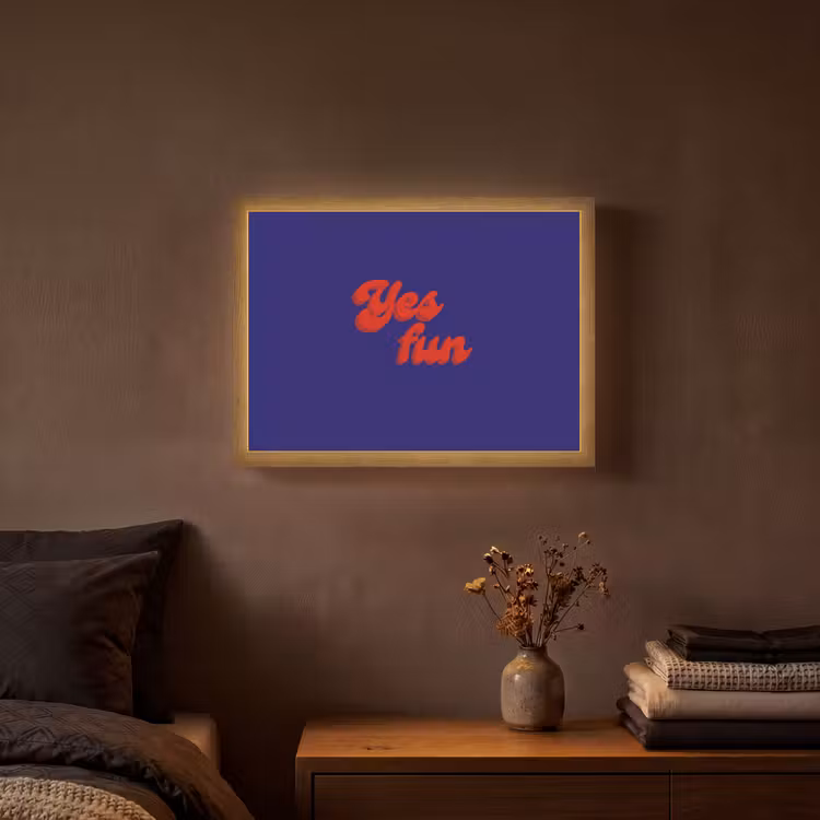 Lightbox - Wandlamp - Blauw - Rood - Yes fun - 3D — 3