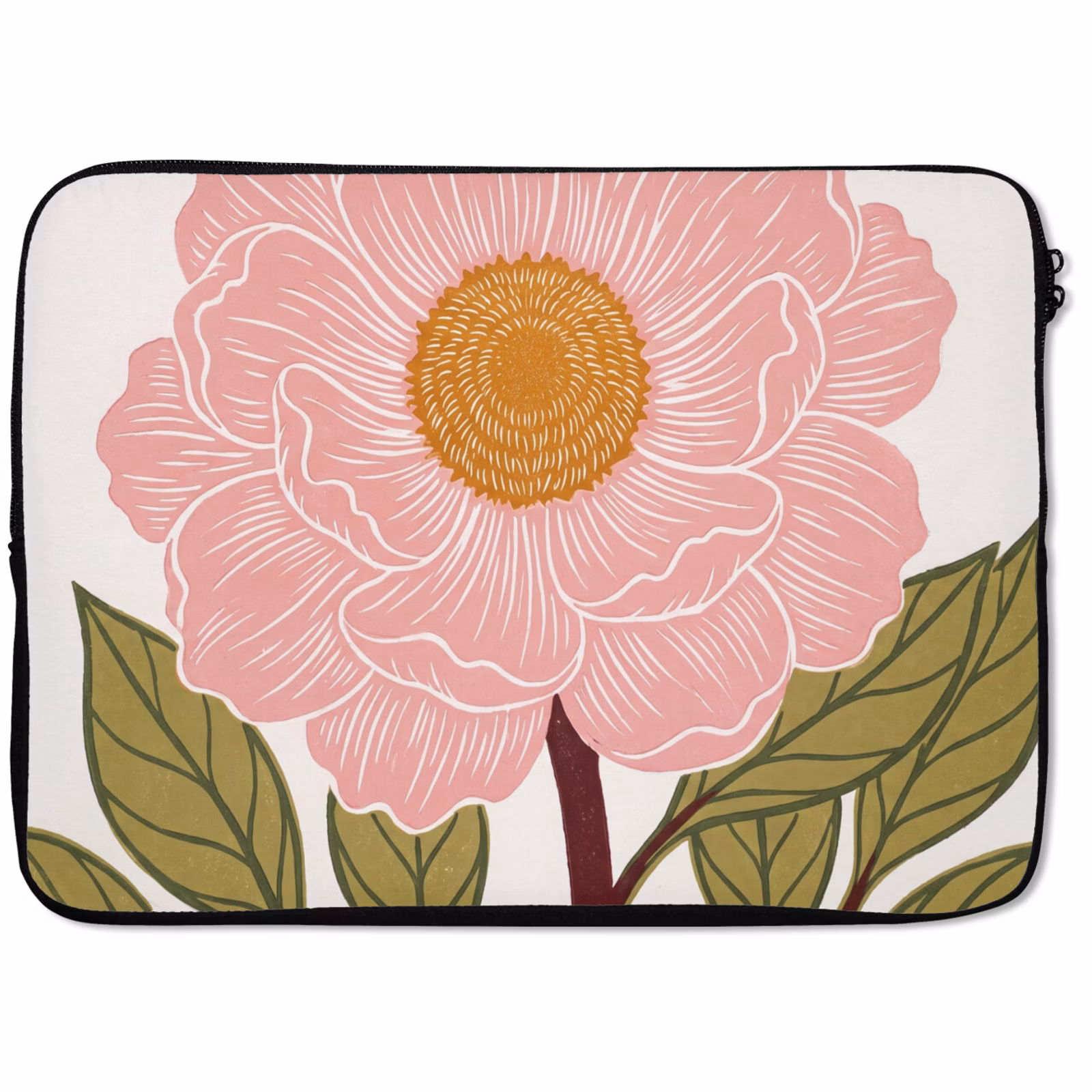 Laptophoes - Bloemen - Roze - Illustratie — 1