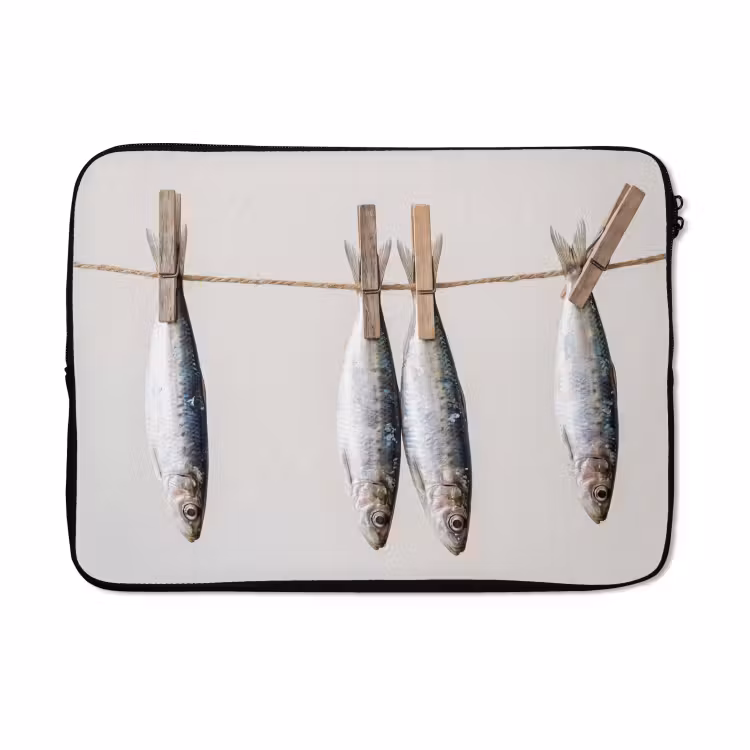 Laptophoes - Vis - Hangend - Eten — 5