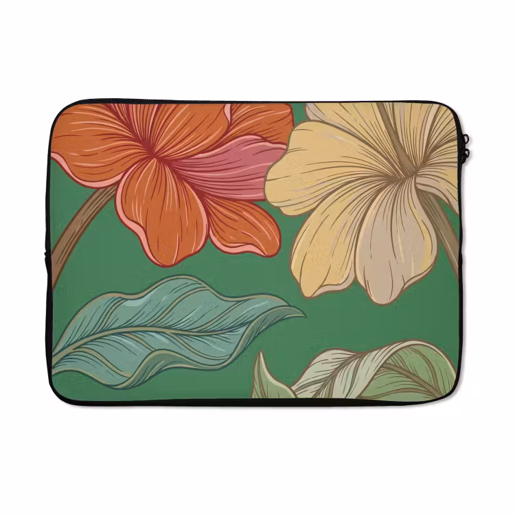 Laptophoes - Bloemen - Groen - Illustratie — 5