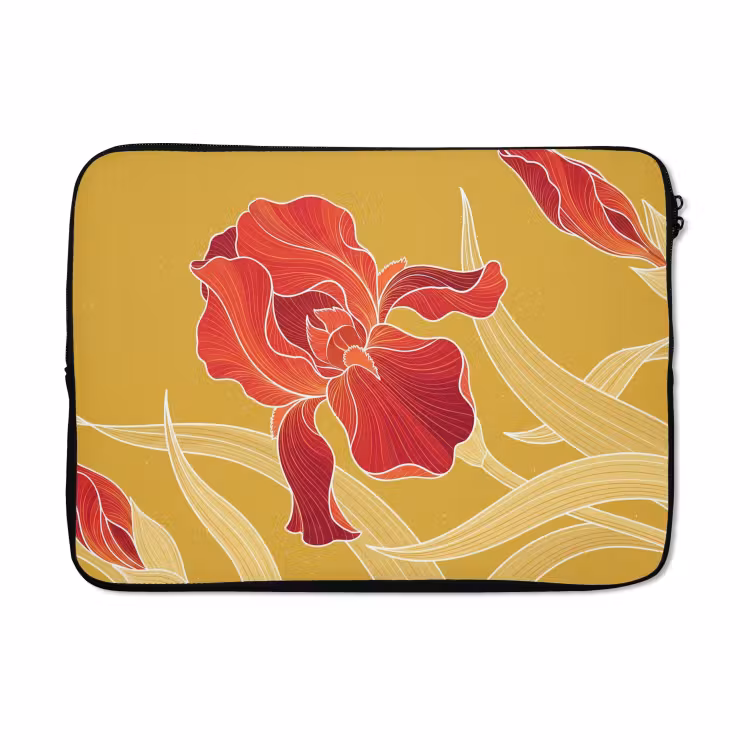Laptophoes - Bloemen - Illustratie - Rood — 5