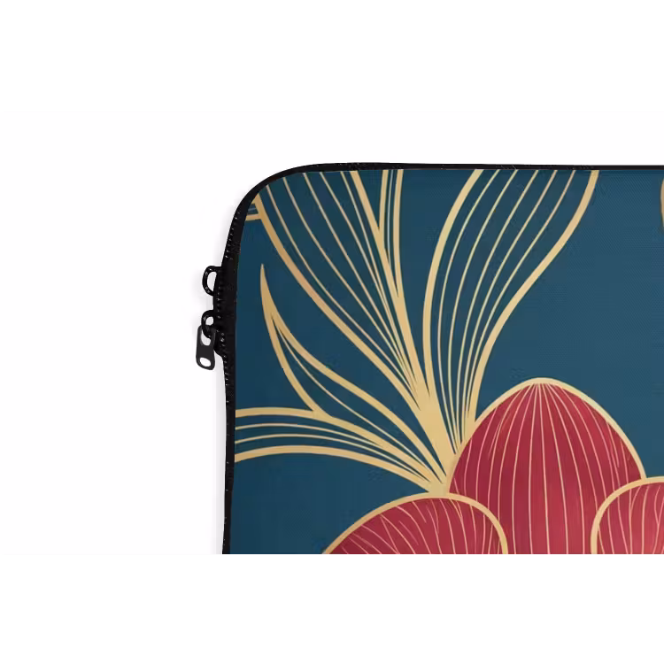 Laptophoes - Bloemen - Rood - Goud — 6