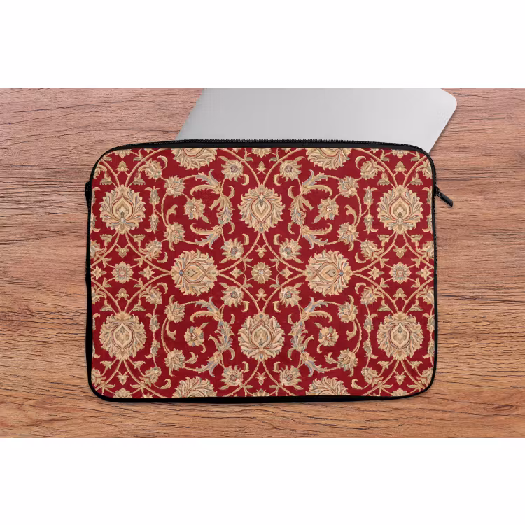 Laptophoes - Patroon - Bloem - Klassiek - Oosters - Rood — 2