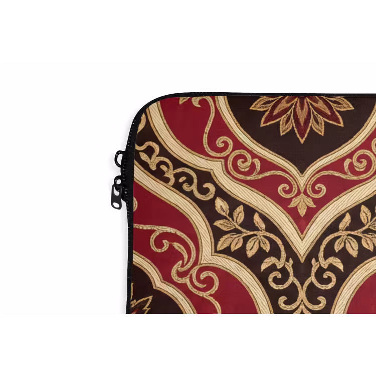 Laptophoes - Patroon - Ornament - Barok - Rood - Goud — 6