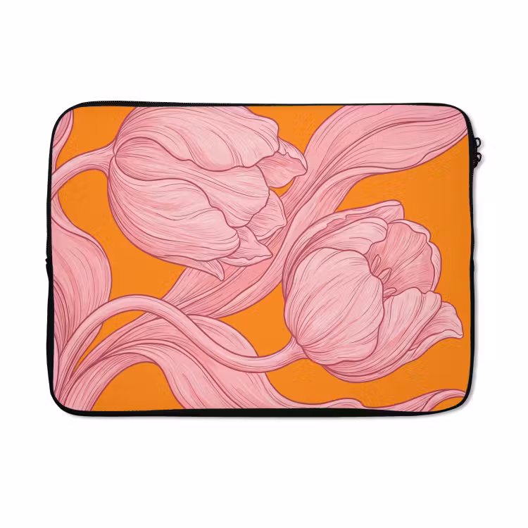 Laptophoes - Roze bloemen - Modern — 5