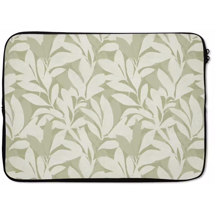 Laptophoes - Saliegroen - Botanisch - Minimalistisch - Patroon — 1