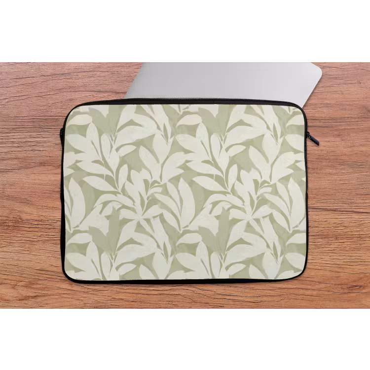 Laptophoes - Saliegroen - Botanisch - Minimalistisch - Patroon — 2