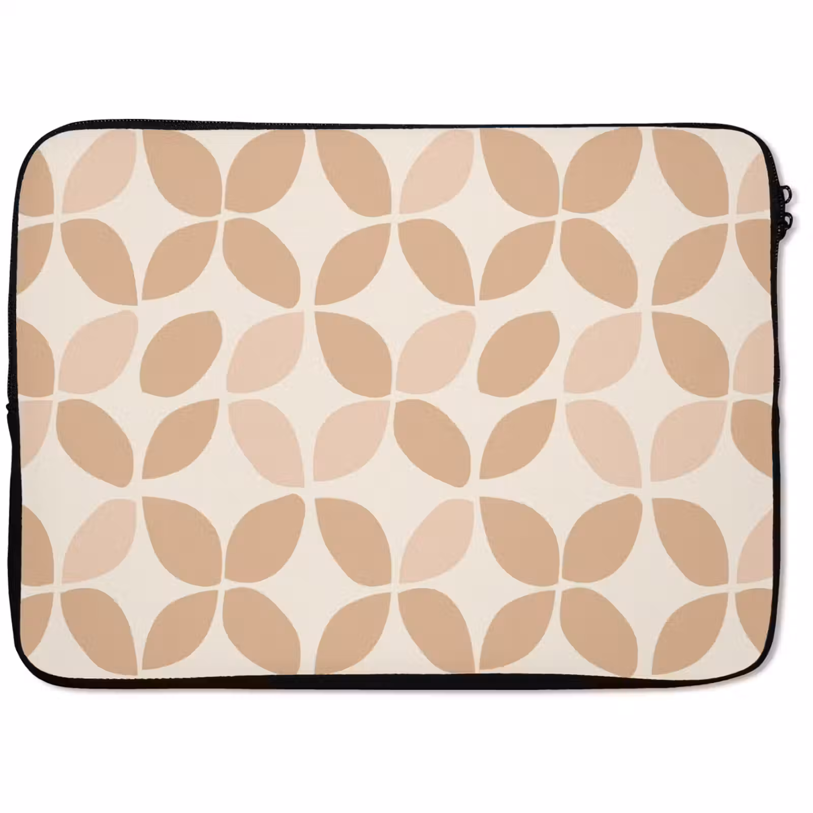 Laptophoes - Beige - Bladeren - Minimalistisch - Patroon — 1