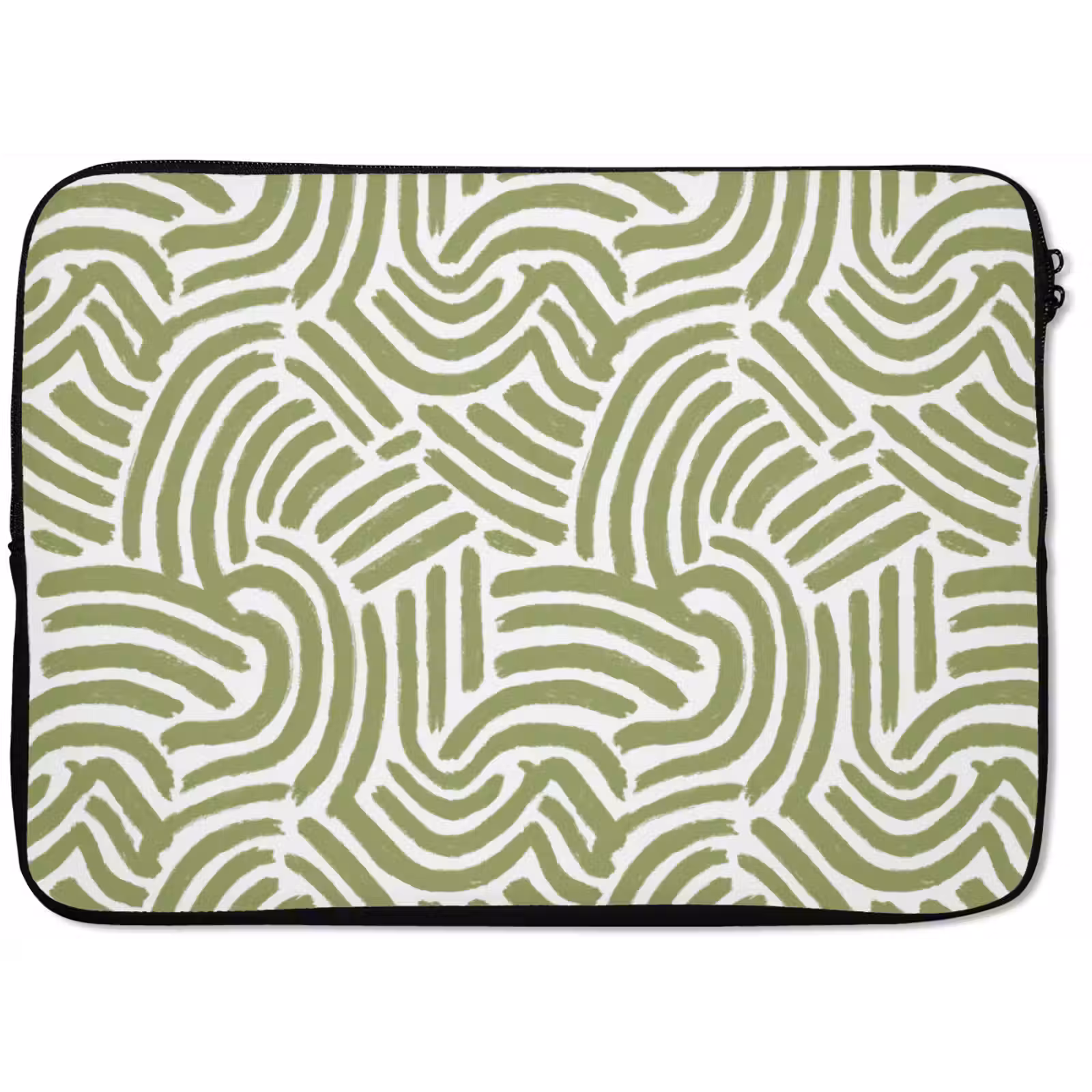 Laptophoes - Saliegroen - Abstract - Bogen - Handgetekend - Patroon — 1