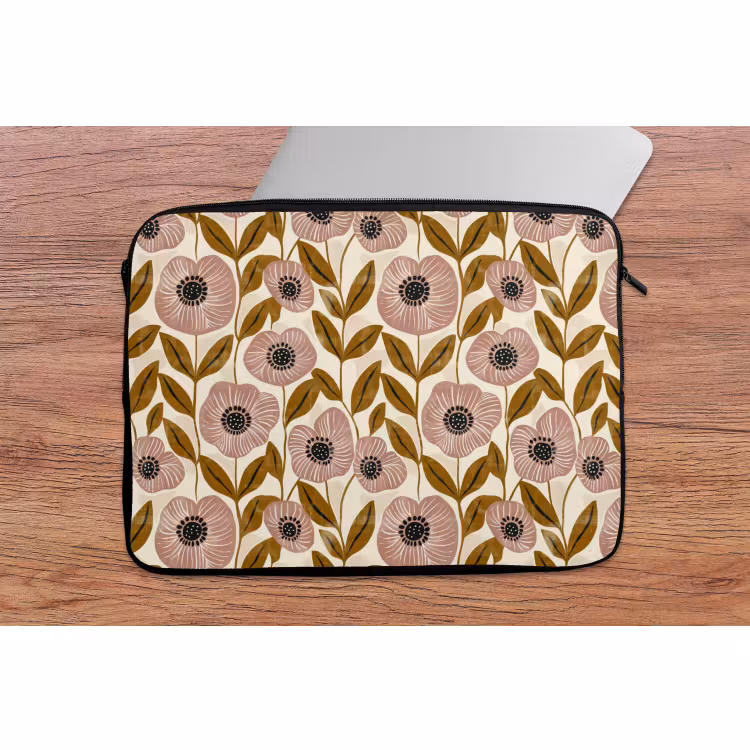 Laptophoes - Dustyroze - Bloemen - Grafisch - Patroon — 2
