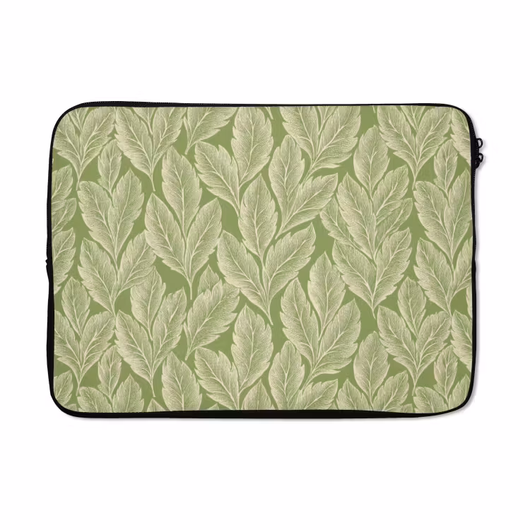 Laptophoes - Groen - Botanisch - Bladeren - Vintage - Patroon — 5