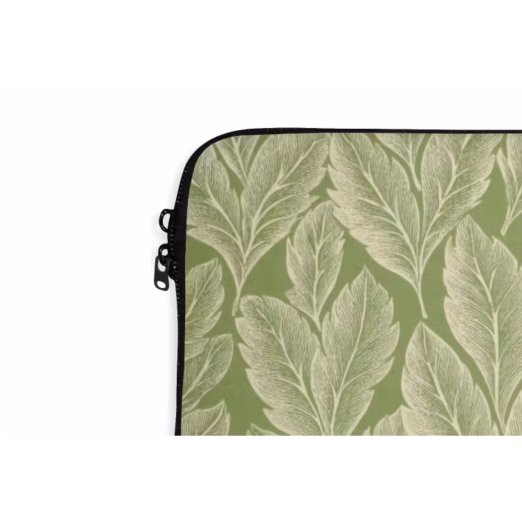 Laptophoes - Groen - Botanisch - Bladeren - Vintage - Patroon — 6