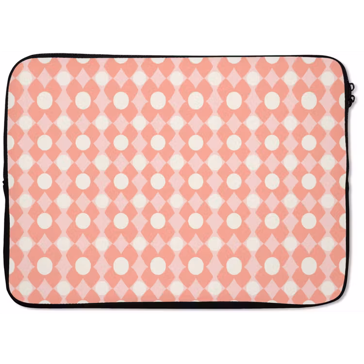 Laptophoes - Koraal - Retro - Geometrisch - Patroon — 1