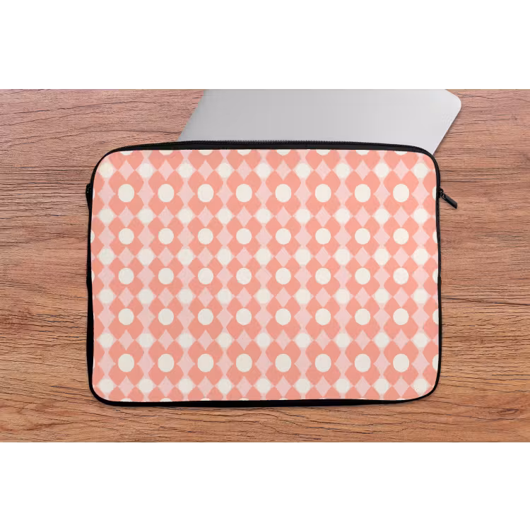 Laptophoes - Koraal - Retro - Geometrisch - Patroon — 2