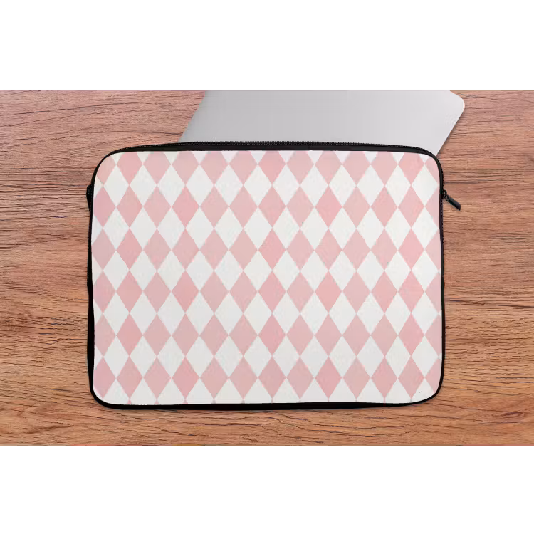 Laptophoes - Lichtroze - Ruiten - Geometrisch - Patroon — 2