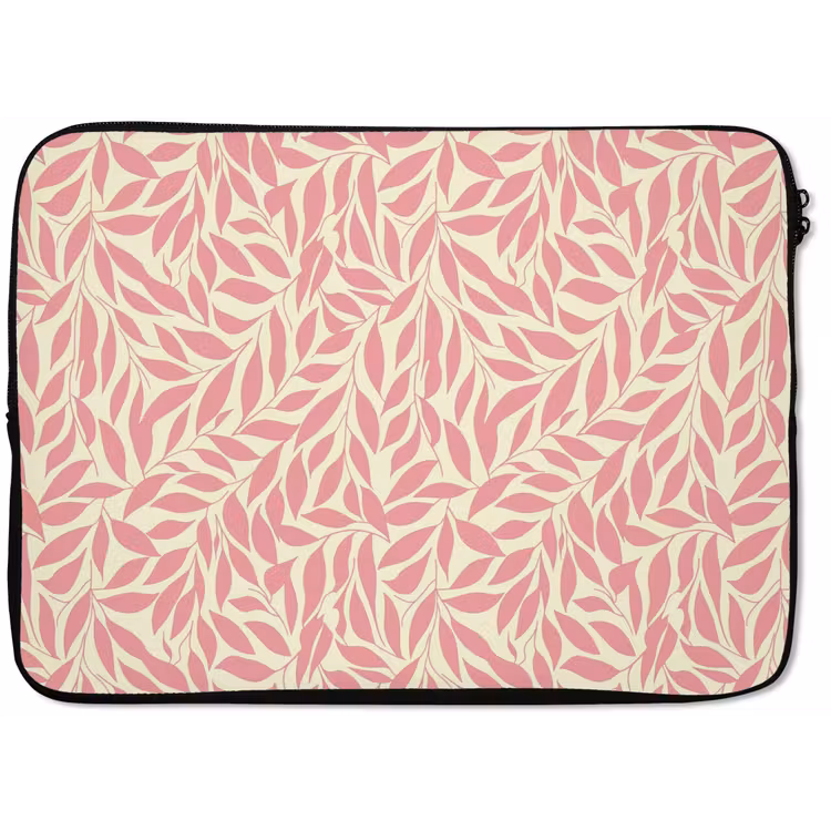 Laptophoes - Roze - Bladeren - Dynamisch - Patroon — 1