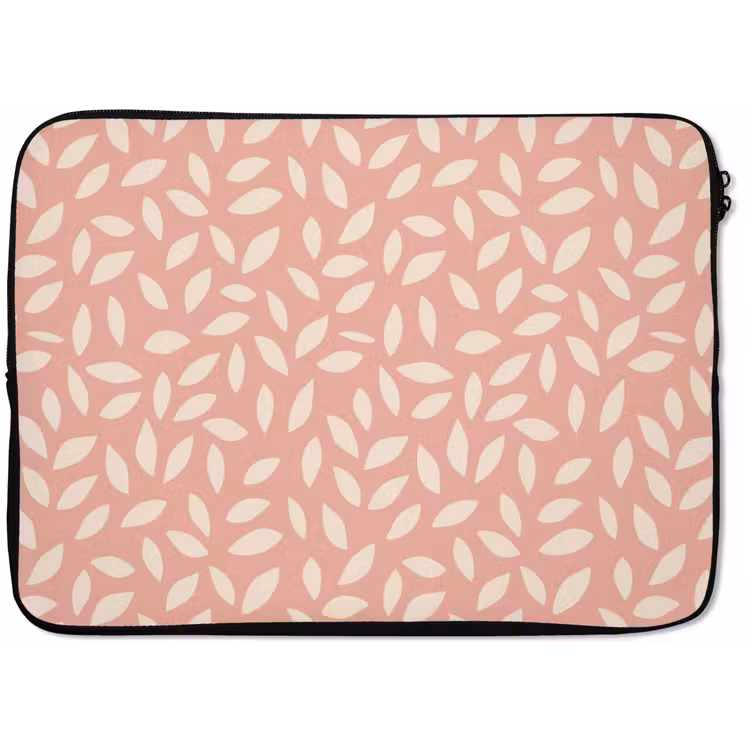 Laptophoes - Roze - Bladeren - Speels - Patroon — 1