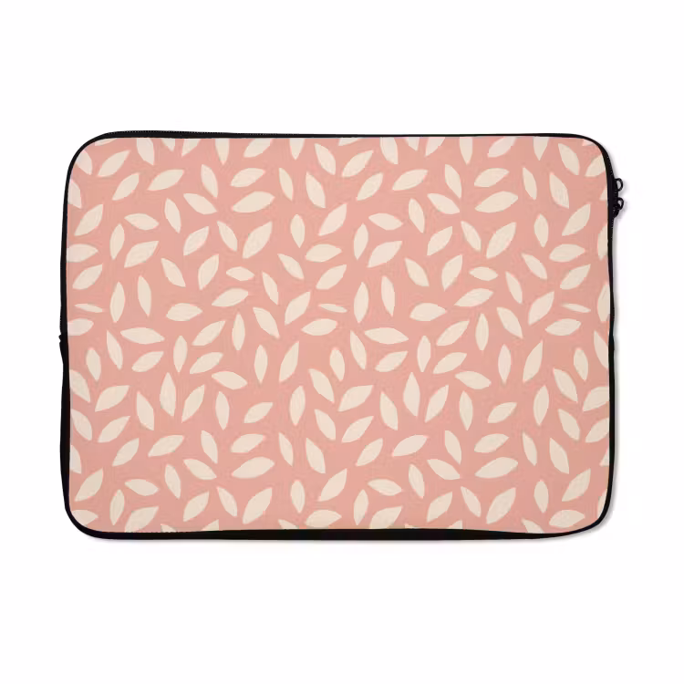 Laptophoes - Roze - Bladeren - Speels - Patroon — 5