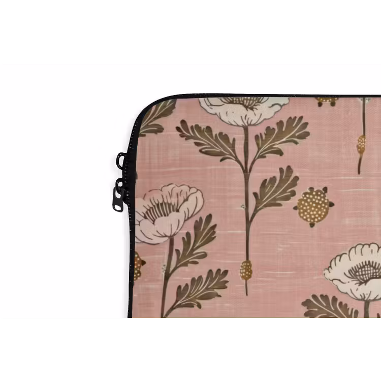 Laptophoes - Roze - Bloemen - Vintage - Textuur — 6