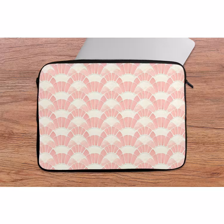 Laptophoes - Roze - Waaiers - Mozaïek - Patroon — 2