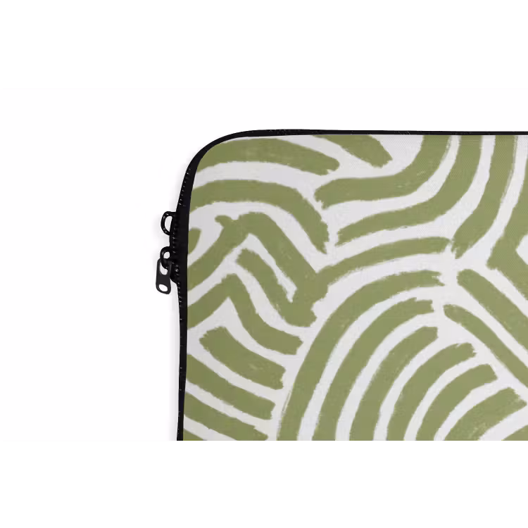 Laptophoes - Saliegroen - Abstract - Bogen - Handgetekend - Patroon — 6