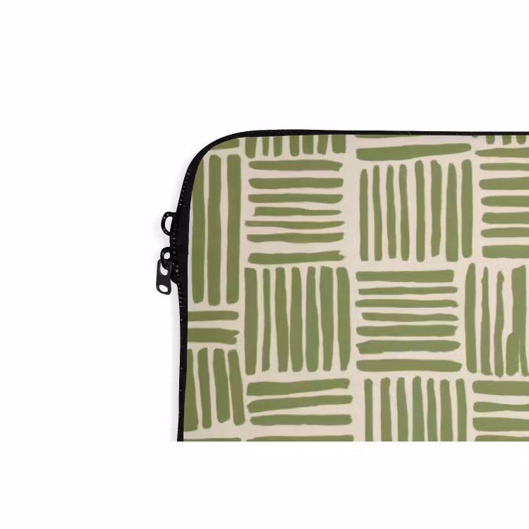 Laptophoes - Saliegroen - Blokken - Handgetekend - Patroon — 6