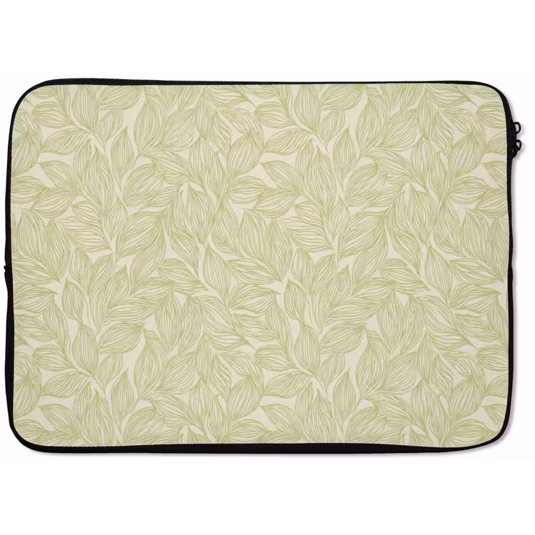 Laptophoes - Saliegroen - Botanisch - Bladeren - Handgetekend - Patroon — 1