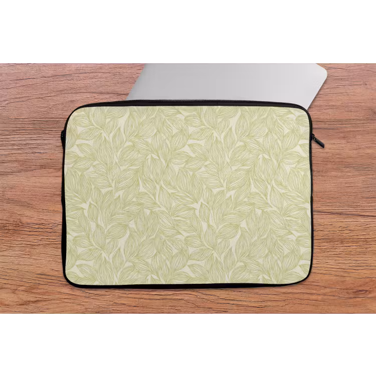 Laptophoes - Saliegroen - Botanisch - Bladeren - Handgetekend - Patroon — 2