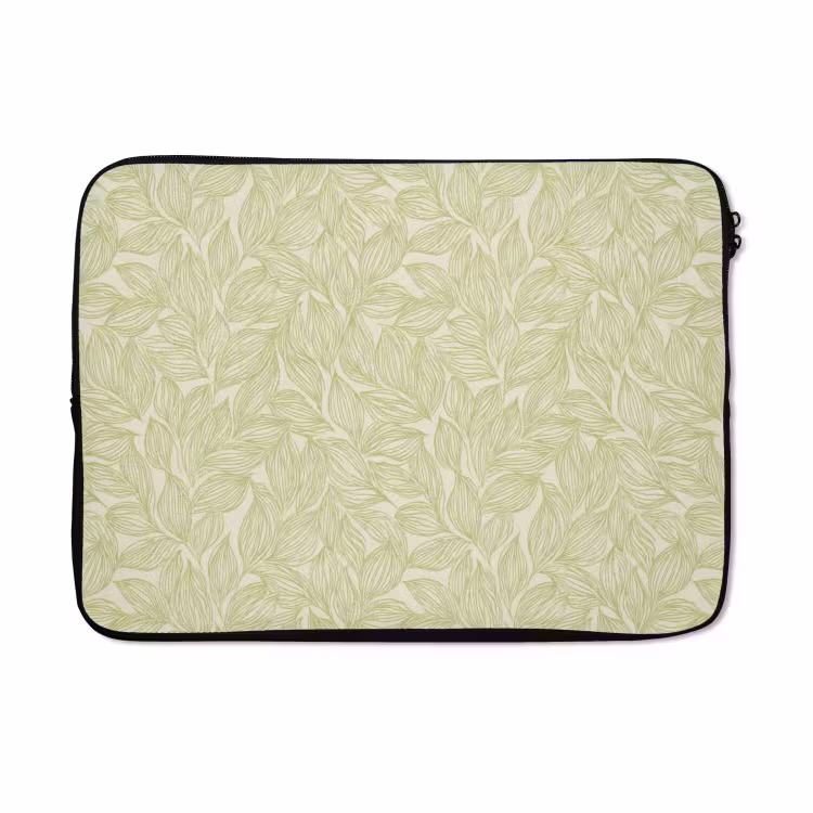 Laptophoes - Saliegroen - Botanisch - Bladeren - Handgetekend - Patroon — 5