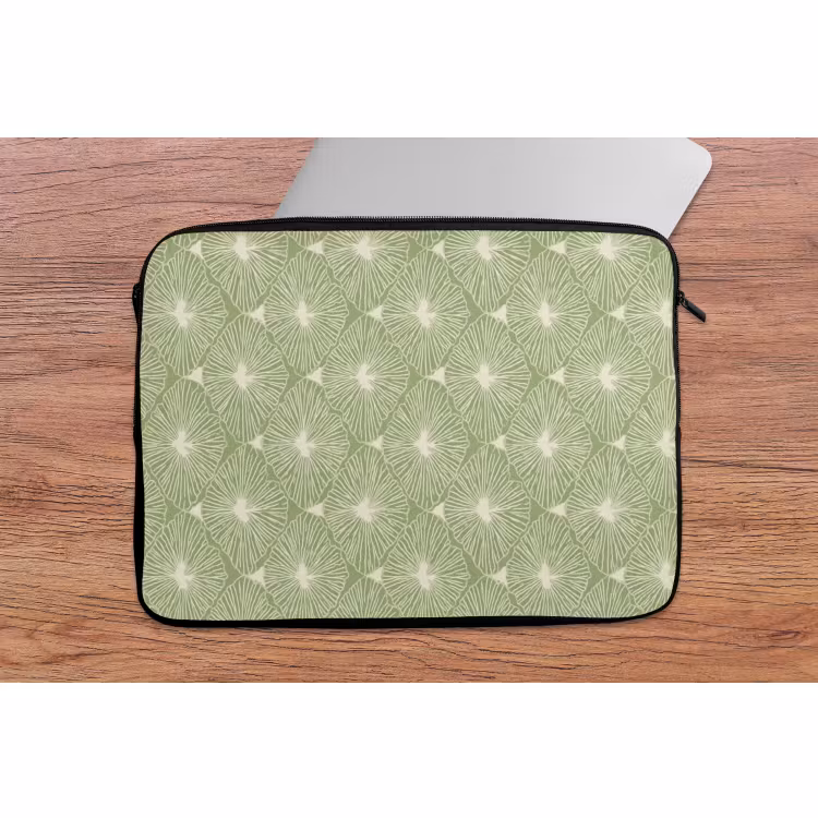 Laptophoes - Saliegroen - Botanisch - Ruiten - Organisch - Patroon — 2